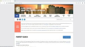 Screenshot of the Miami-Dade County Property Appraiser website's homepage