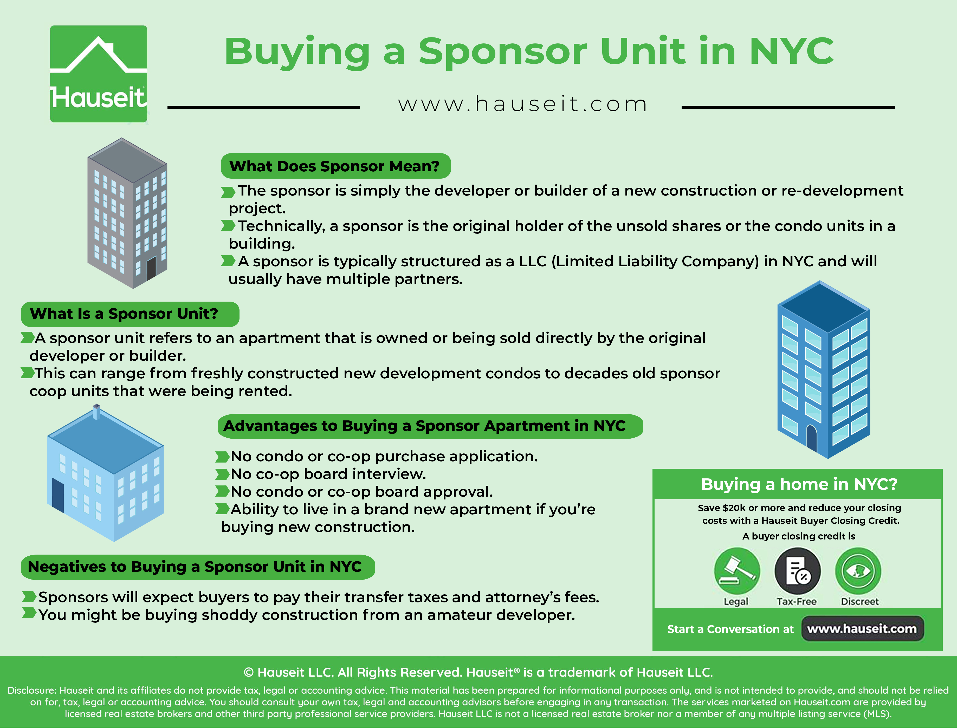 A sponsor unit refers to an apartment that is owned or being sold directly by the original developer or builder.