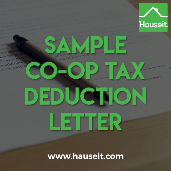 What does a Sample Co-op Tax Deduction Letter look like? Is this the same as the Form 1098 your co-op must mail you for tax season?