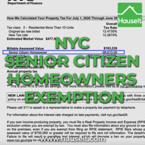 The Senior Citizen Homeowners' Exemption (SCHE) allows seniors with an annual income below $58,399 to reduce their property taxes in NYC.
