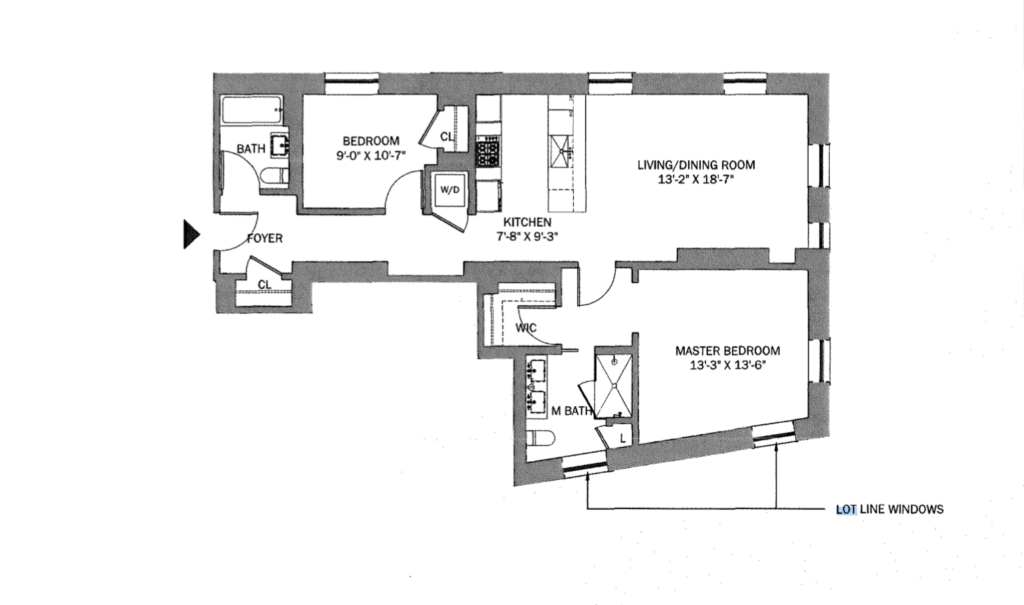 Floor Plan with Lot Line Windows in NYC